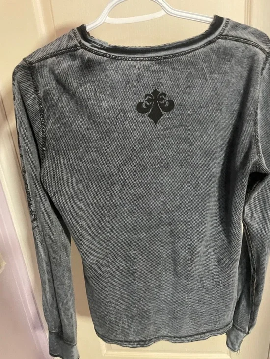 Reversible Affliction Black and White Scarecrow Graphic Long Sleeve - Picture 4 of 6